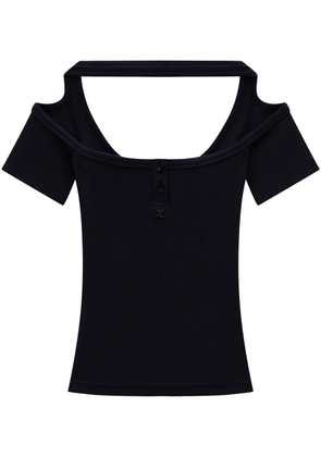 Courrèges Hyperbola 90's ribbed T-shirt - Black