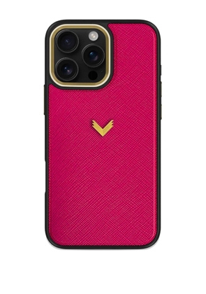 VELANTE saffiano leather iPhone 16 Pro Max phone case - Pink