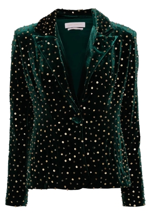 Saiid Kobeisy beaded velvet jacket - Green