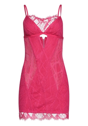 Dion Lee lace-overlay cut-out minidress - Pink