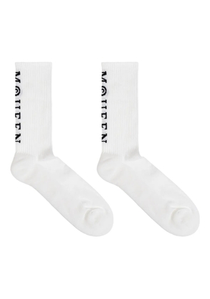 Alexander McQueen ribbed logo socks - White