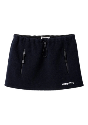 Miu Miu drawstring fleece mini skirt - Blue
