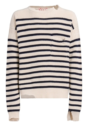 Marni striped virgin wool sweater - White