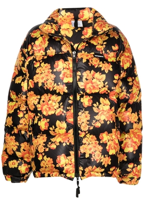 VETEMENTS floral-print puffer jacket - Black