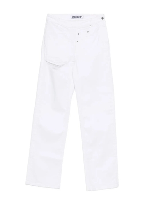 MEDEEA high-waisted straight-leg trousers - White
