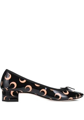 Repetto x Marine Serre Camille bow-detail printed ballet flats - Black