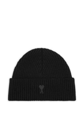 AMI Paris Ami De Coeur wool beanie - Black