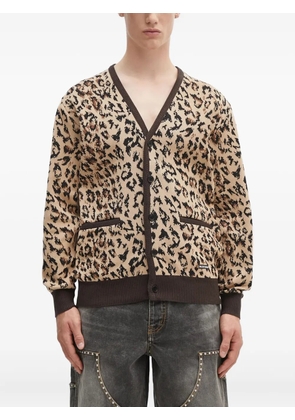 WACKO MARIA leopard-print buttoned cardigan - Neutrals