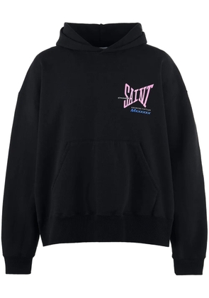 SAINT MXXXXXX logo cotton hoodie - Black