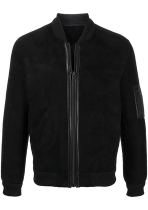Liska ribbed trim bomber jacket - Black