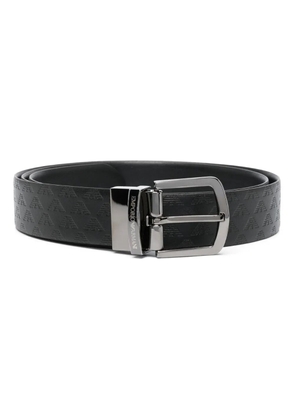 Emporio Armani logo embossed belt - Black