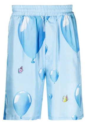 3PARADIS Dreaming Balloons silk shorts - Blue