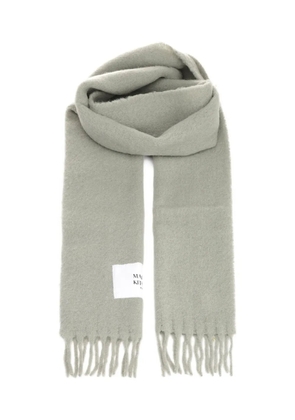 Maison Kitsuné fringed label scarf - Grey