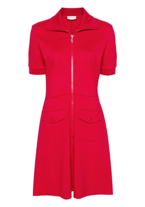 Moncler logo-appliqué mini dress - Red