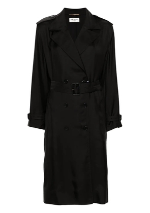 Saint Laurent silk trench coat - Black