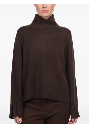 Allude ribbed-trim sweater - Brown