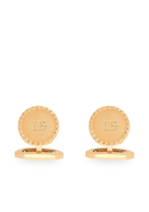 Dolce & Gabbana engraved-logo cufflink - Gold