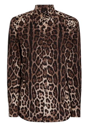 Dolce & Gabbana leopard-print shirt - Brown