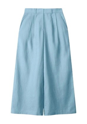 STAUD pleated linen pants - Blue