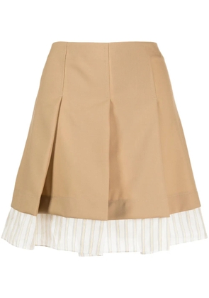 Marni panelled pleated miniskirt - Brown