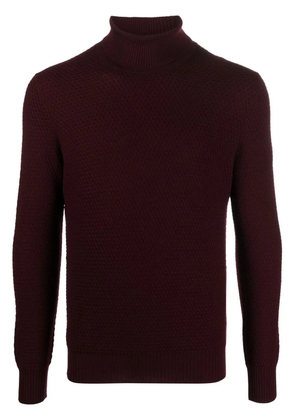 Tagliatore roll-neck virgin wool jumper - Red