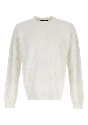 FENDI crew-neck ribbed sweater - Neutrals