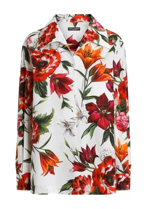 Dolce & Gabbana floral-print shirt - White