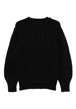 Simone Rocha embellished cable-knit sweater - Black