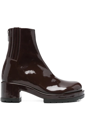 SAPIO 70mm patent-finish boots - Red