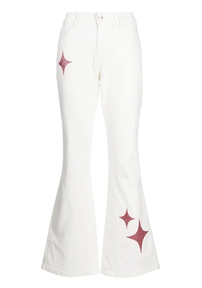 Madison.Maison star-print high-rise flared jeans - White