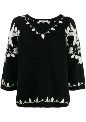 Mes Demoiselles embroidered design jumper - Black