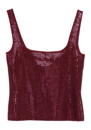 Retrofete square-neck embellished top - Red
