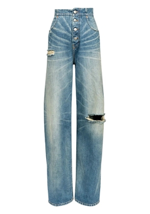 MM6 Maison Margiela distressed straight jeans - Blue