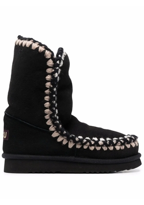 Mou whipstitch-detail suede Eskimo boots - Black