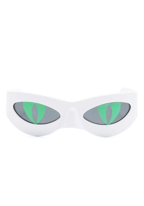 Charles Jeffrey Loverboy Neko rectangle-frame sunglasses - White