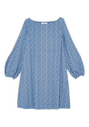 MALIPARMI geometric-print puff-sleeve dress - Blue