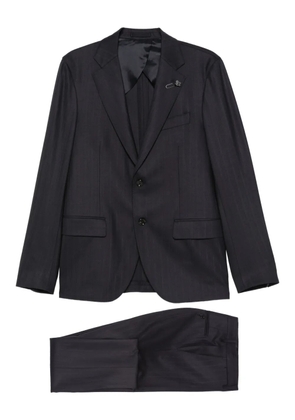 Lardini pinstripe cotton suit - Blue