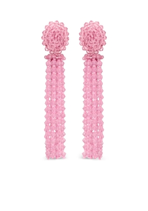 Oscar de la Renta beaded-embellishments tassel earrings - Pink
