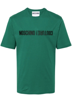 Moschino logo-embroidered cotton T-shirt - Green