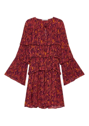 MALIPARMI floral-print tiered-ruffle mini dress