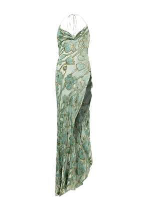 Roberto Cavalli floral-pattern asymmetrical dress - Green
