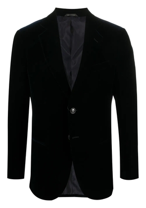 Giorgio Armani velvet single-breasted blazer - Blue