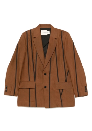 Feng Chen Wang stripe-detail blazer - Brown