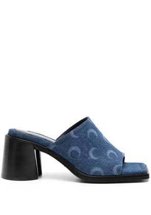 Marine Serre 75mm denim sandals - Blue