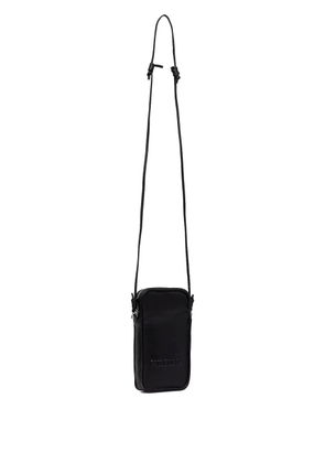 Patrizia Pepe logo-embossed leather crossbody bag - Black