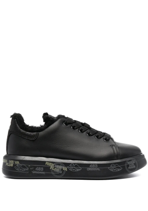 Premiata shearling-lined lace-up sneakers - Black