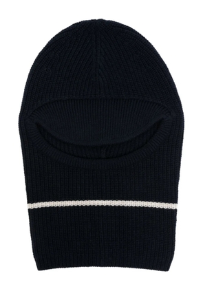 Plan C two-tone striped ribbed-knit balaclava - Blue