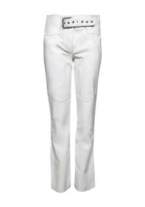 ANGELICA MONTINI STUDIOS belted leather trousers - White