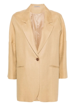Tagliatore single-breasted linen blazer - Neutrals