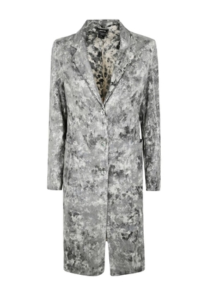 Avant Toi lurex abstract-print coat - Grey